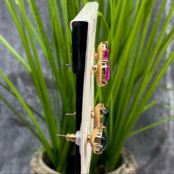 Dillard’s Jewel Tone Rhinestone Stud Earring Set - Picture 3 of 6